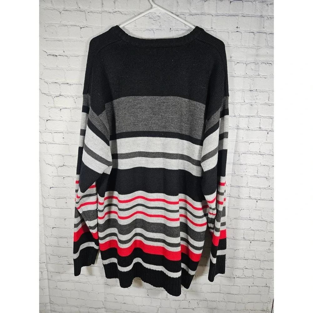 South Pole Mens Authentic Sweater Black‎ Gray Red Knit Sweater Size XXL 2000s